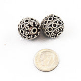 Large Bali Sterling Silver Beads 16mm