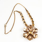 Barclay Gold Filled Floral Rhinestone Necklace