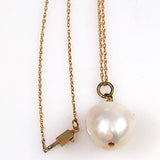 Large Baroque Pearl on 14K Gold Necklace