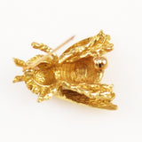 14K Gold Bumble Bee Brooch Back