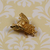 14K Gold Bumble Bee Brooch