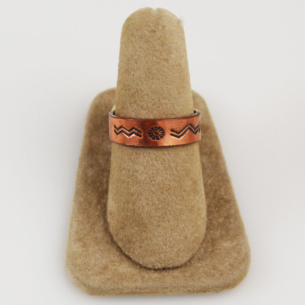 El Taller De Mema - Antique Copper Ring with Orange Agate Stone — Latinafy