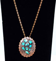 Bell Trading Post Copper & Turquoise Corinthian Oval Necklace