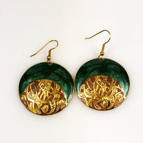 Berebi Green and Gold Earrings