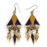 Berebi Purple and Gold Chandelier Earrings
