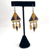 Berebi Purple and Gold Chandelier Earrings