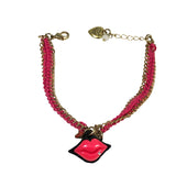 Betsey Johnson Pink Lips Bracelet