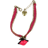 Betsey Johnson Pink Lips Bracelet Vintage