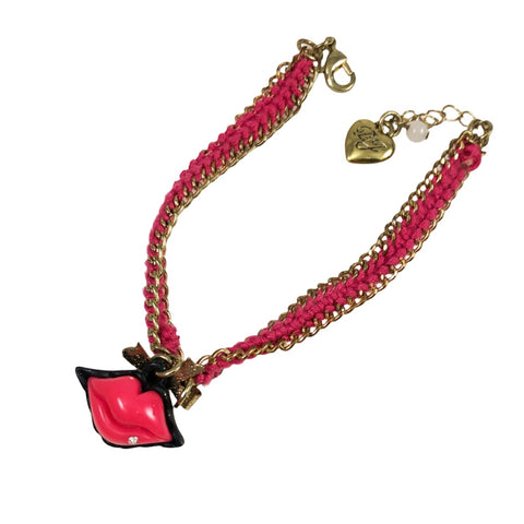 Betsey Johnson Pink Lips Bracelet