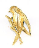 Back of Colorful Enamel Bird Brooch Vintage