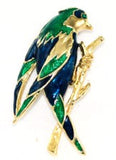 Colorful Enamel Bird Brooch Vintage