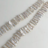 White Biwa Stick Pearls Beads 