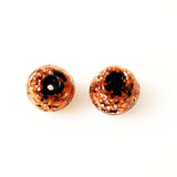 Black and Copper Murano Lamp Work Beads - Sommerso