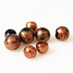 Black Aventurine Lamp Work Beads Murano