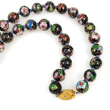 Black Cloisonne 10mm Beaded Necklace