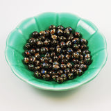 Black Cloisonne 10mm Oval Beads Vintage 