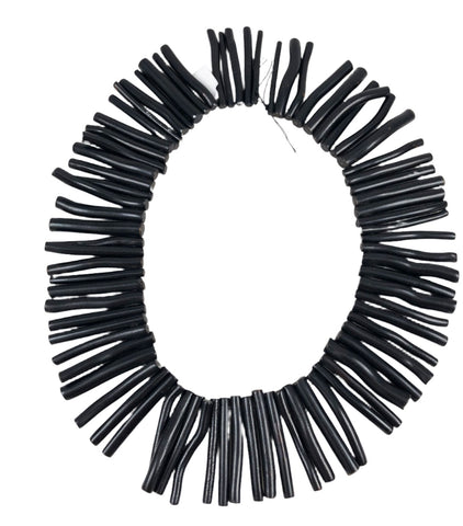 Long Black Coral Branch Stick Beads
