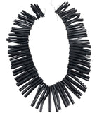 Long Black Coral Branch Beads