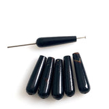 Black Coral Drop Beads