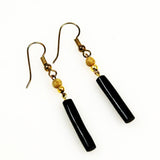 Black Coral Earrings Vintage Hawaiian