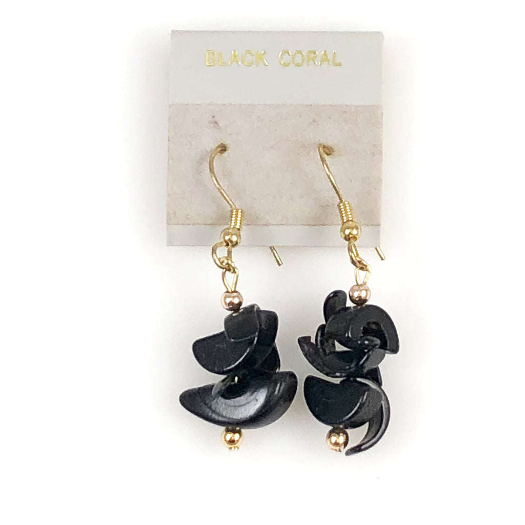 Black Coral Earrings 