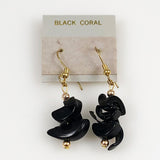 Black Coral Earrings Hawiian