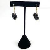 Black Coral Earrings Vintage