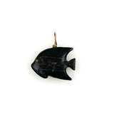 Vintage Black Coral Fish Charm from Hawaii.