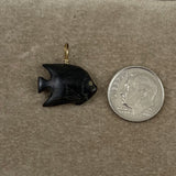 Vintage Black Coral Fish Charm from Hawaii.