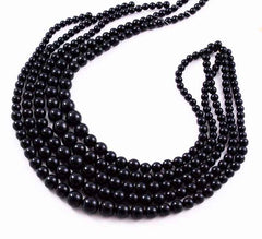 Black Coral Round Graduated Strands Rare Natural AA Vintage
