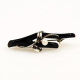 Black Coral and Sterling Pin Vintage Hawaiian