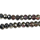 Faceted crystal beads silver black