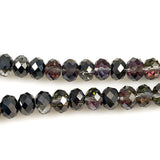 Faceted crystal beads silver black