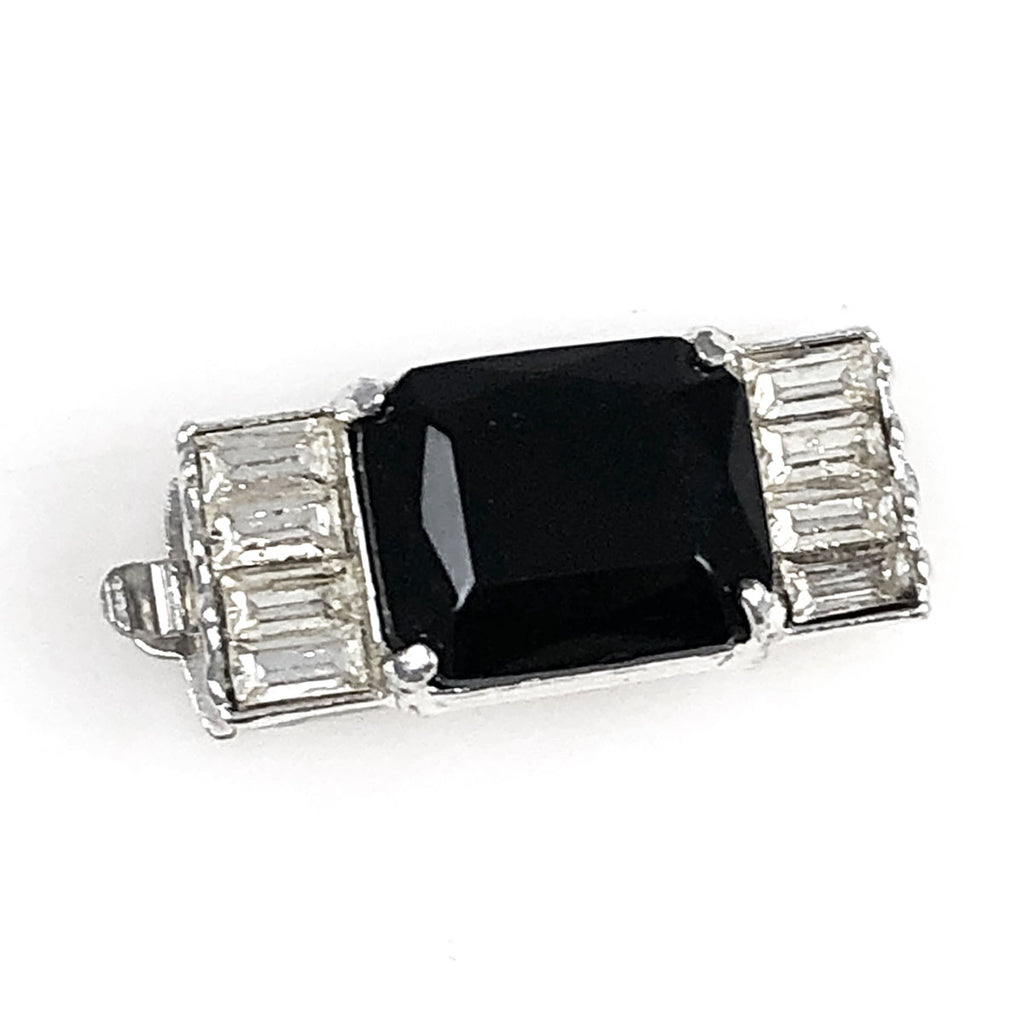 Elegant Black Crystal & Rhinestone Clasp