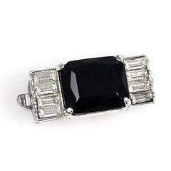 Elegant French Black Crystal & Rhinestone Clasps