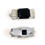 Elegant Black Crystal & Rhinestone Clasp