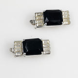 Elegant Black Crystal & Rhinestone Clasp