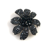 Vintage black flower brooch