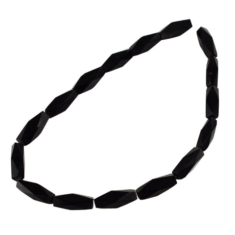 Black Horn Diamond Bead Strands 8 x 25mm