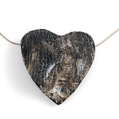 Large Black Horn Heart Pendants Rough