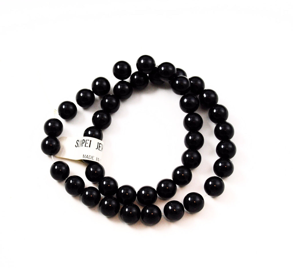 Black Jade Round Gemstone Beads