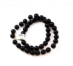 Black Jade Round Gemstone Beads - Full strand