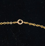 Gold Antique Edwardian Jet and Pearl Lavalier Clasp