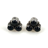 Sterling & Black Onyx Earrings Vintage