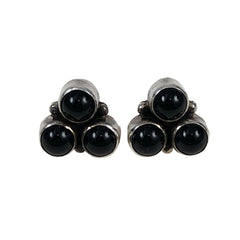 Sterling & Black Onyx Earrings Vintage
