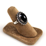 Black Onyx Sterling Ring 5½ Vintage