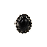 Black Onyx Sterling Ring 5½ Vintage