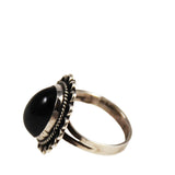 Black Onyx Sterling Ring 5½ Vintage