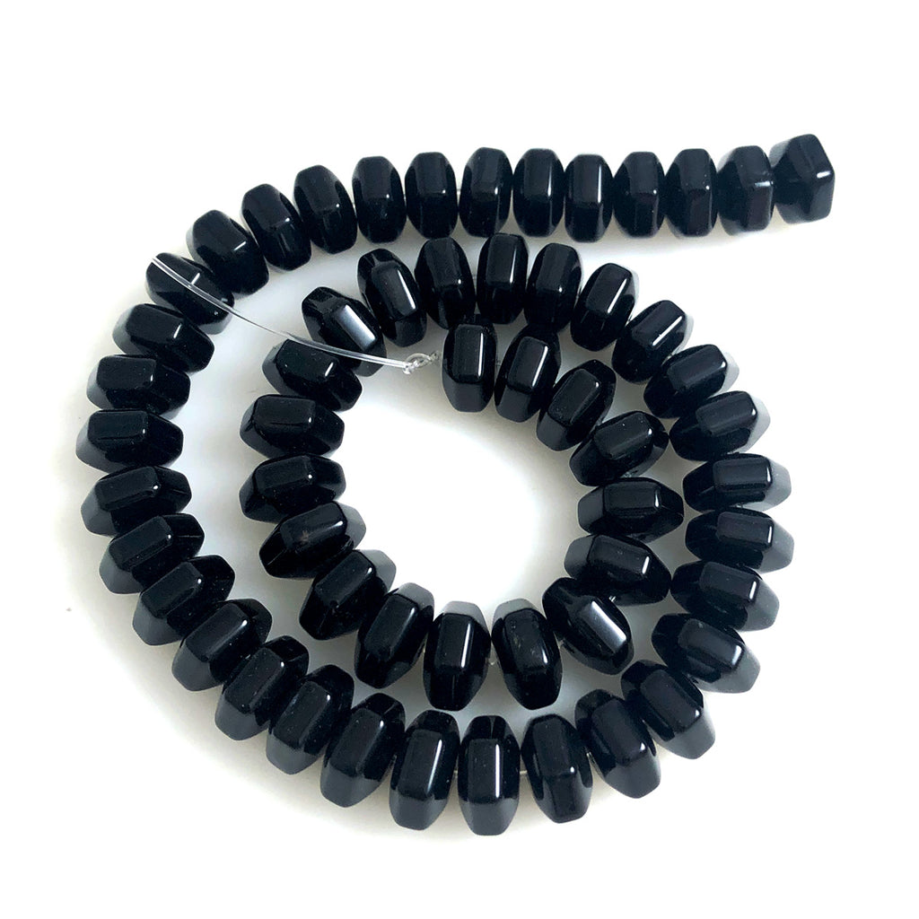 Black Onyx Gemstone Rondelle Beads