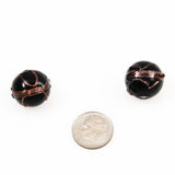 Black Wedding Cake Beads 16mm Rounds